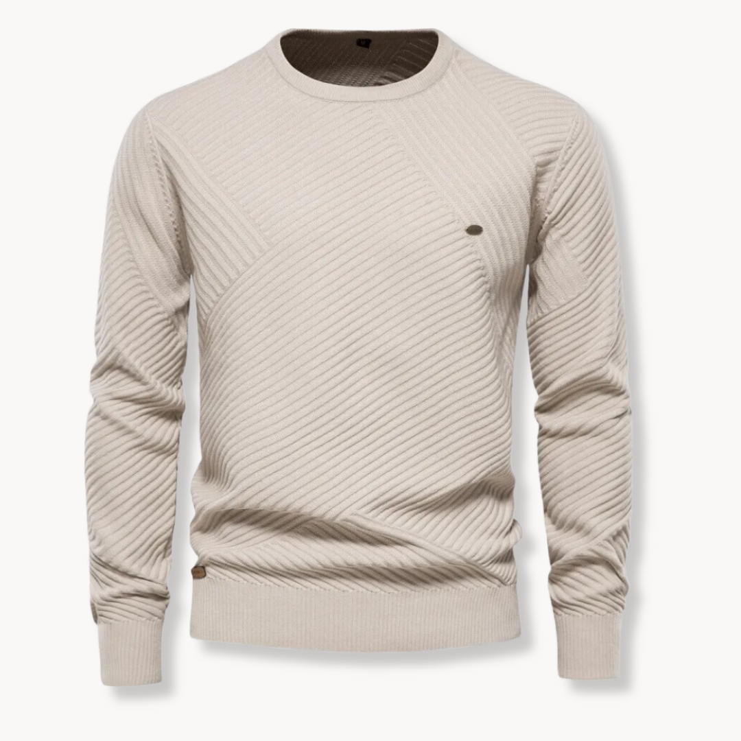 Crewneck Pullover - Ribbed Neck And Cuffs And Keeps Shape