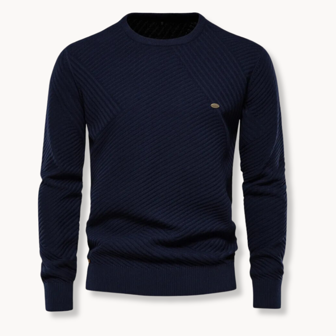 Crewneck Pullover - Ribbed Neck And Cuffs And Keeps Shape