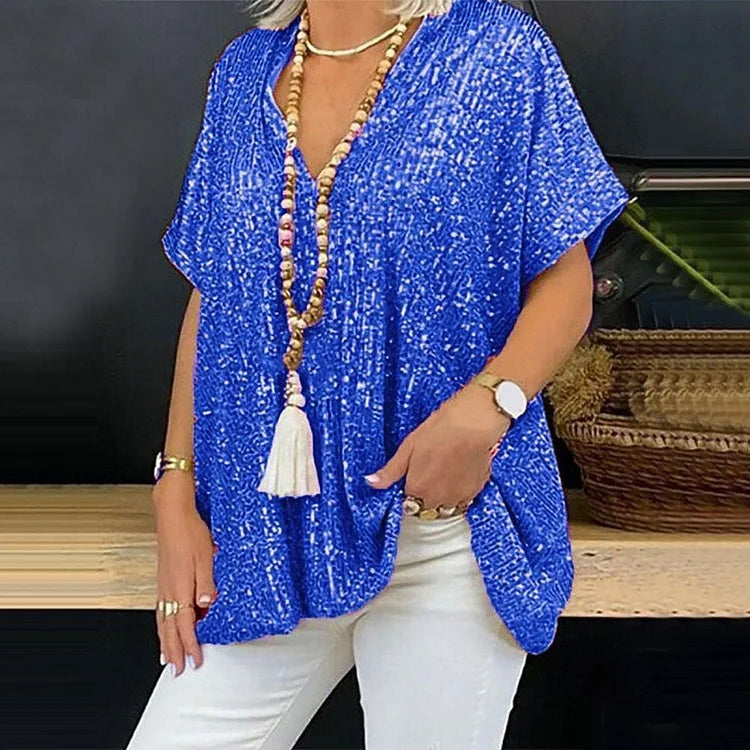 Variant image for Women's Sequin V-Neck T-Shirt-7