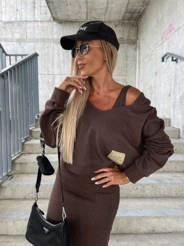 Dress And Cardigan Set - Smooth Blend & Layered Coverage