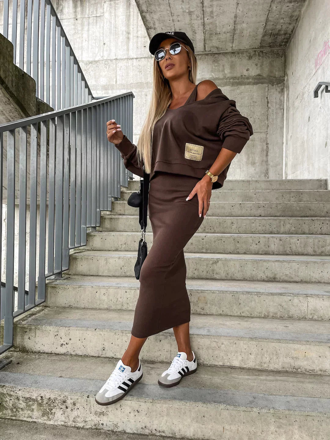 Dress And Cardigan Set - Smooth Blend & Layered Coverage
