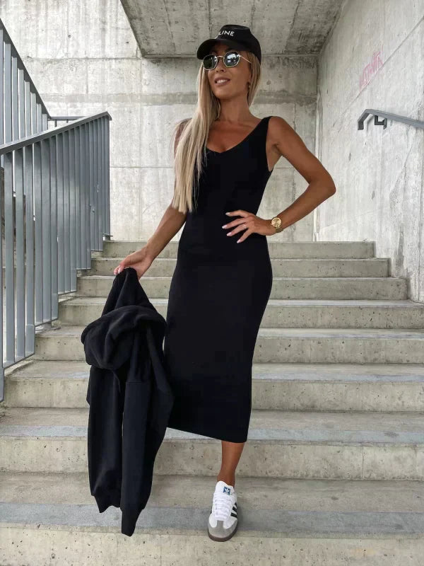Dress And Cardigan Set - Smooth Blend & Layered Coverage