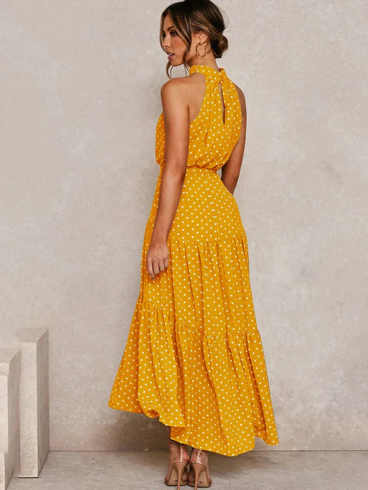 Dress - Halter Neck & Slim Shape Breathable Blend Waist