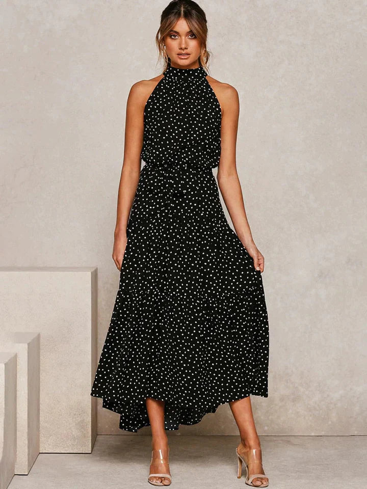 Dress - Halter Neck & Slim Shape Breathable Blend Waist