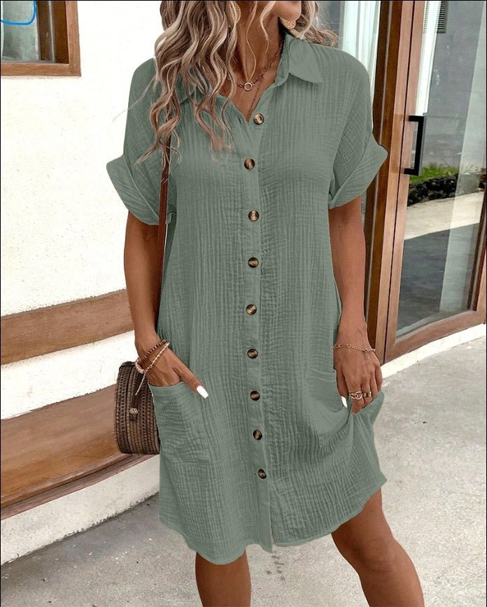 Dress - Loose Silhouette And Breathable Lightweight Blend