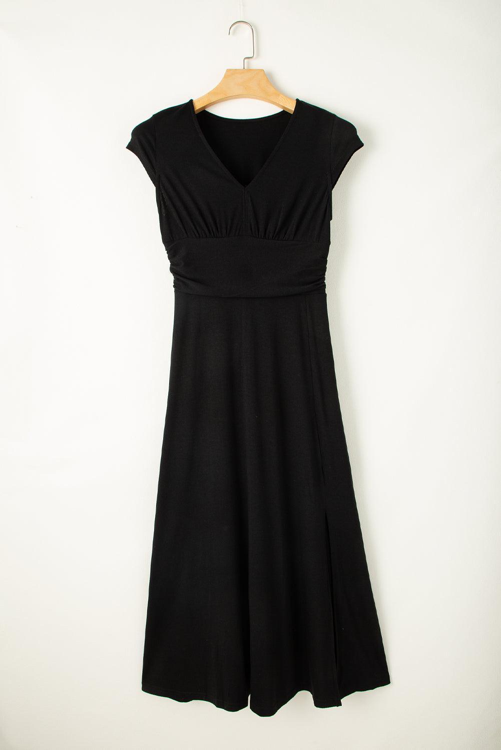 Dress - Polyester Blend V Neck & Flowing Skirt Moves