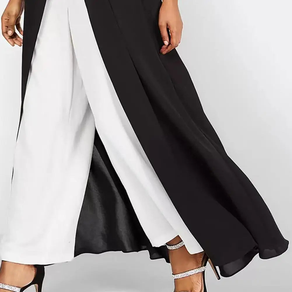 Dress - Sleeveless Long Layer & Wide Leg Pants For Ease