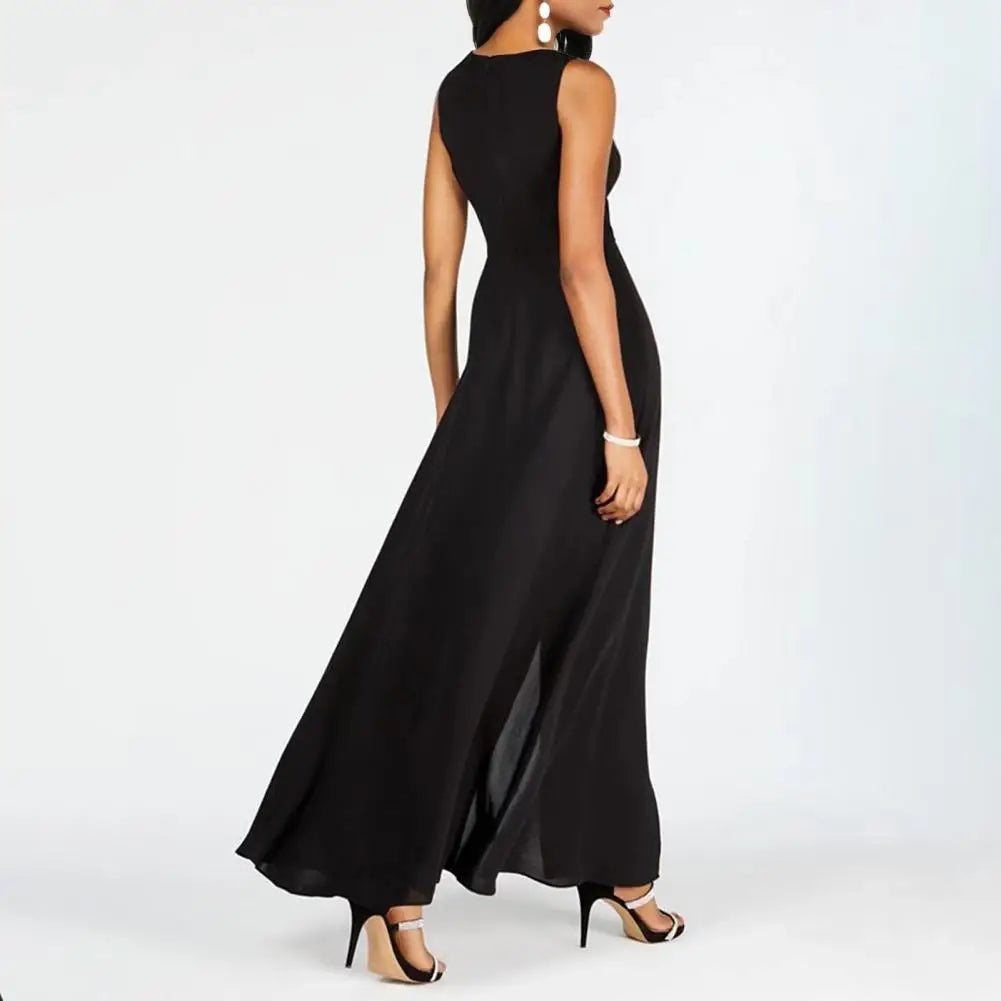 Dress - Sleeveless Long Layer & Wide Leg Pants For Ease