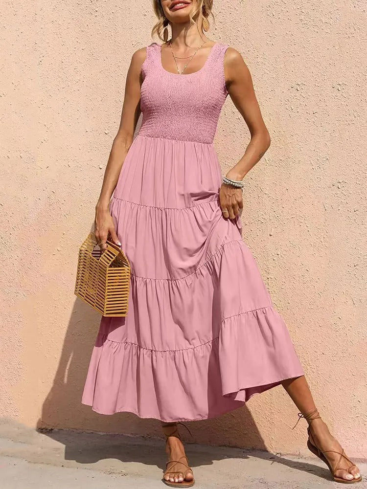 Dress – Sleeveless Long Shape And Smooth Drape For Movement