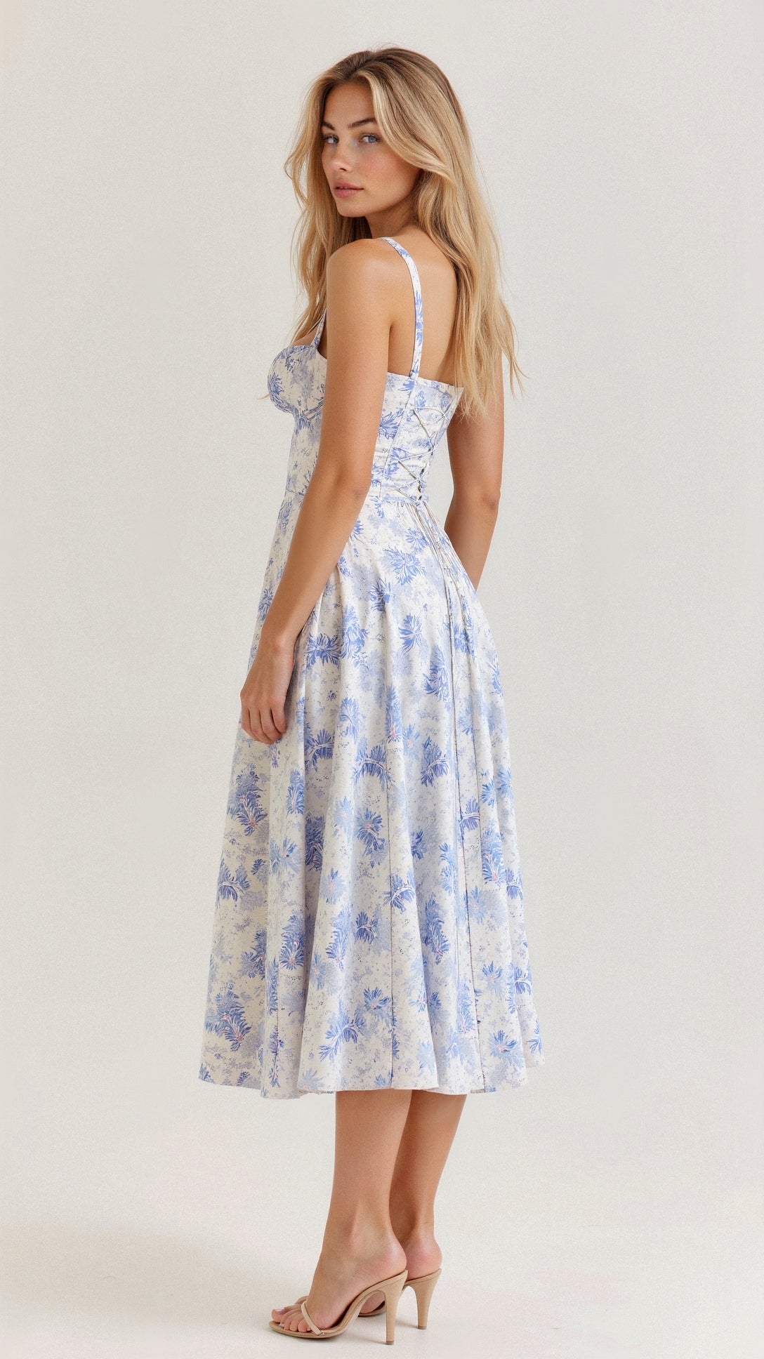 Dress – Soft-Blend Corset Bodice And Flowing Midcalf Ease