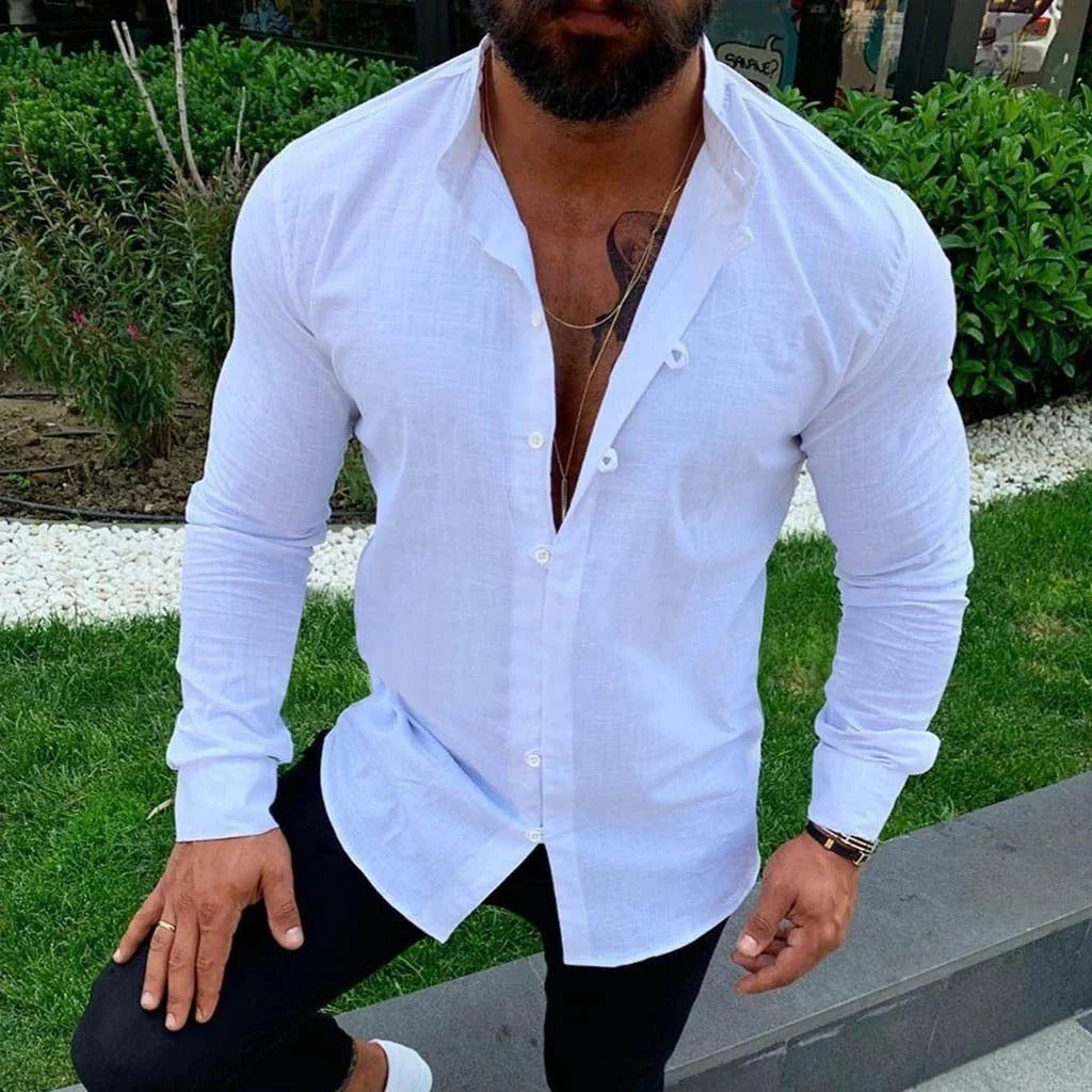 Men's Linen Shirt - Breathable Comfort and Timeless Style-1