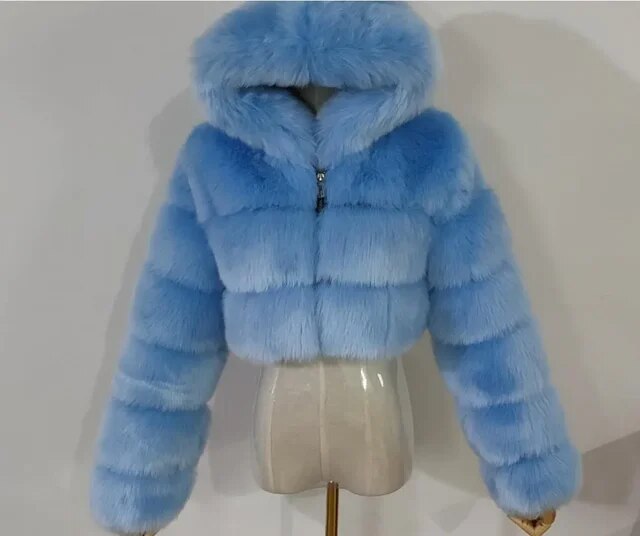 Faux Fur Blend Jacket - Short Cut And Surface Warmth