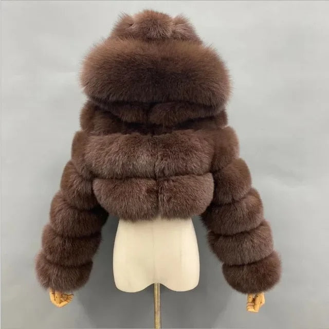 Faux Fur Blend Jacket - Short Cut And Surface Warmth