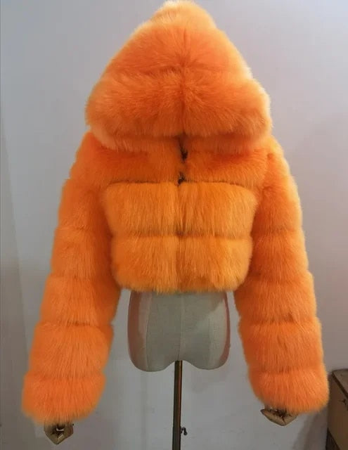 Faux Fur Blend Jacket - Short Cut And Surface Warmth