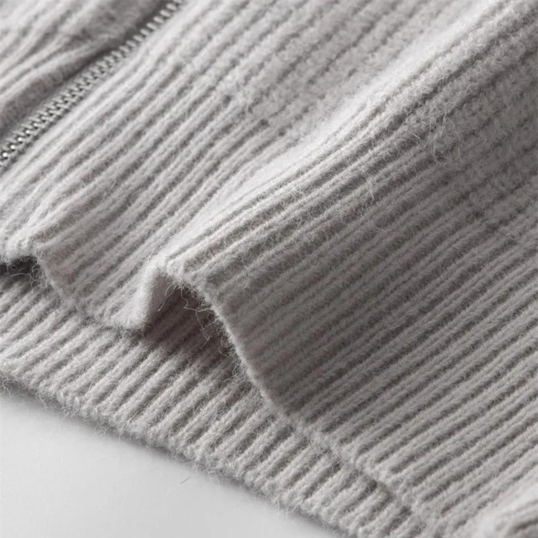 Full Zip Sweater – Knit Blend Jacket & Smooth Zip On