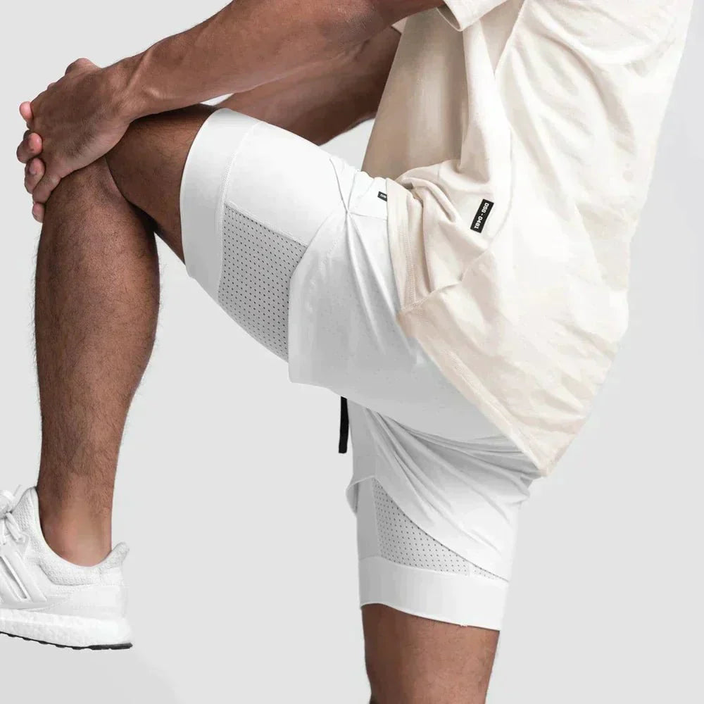 Gym Shorts - Lightweight Polyester Blend And Wide Motion