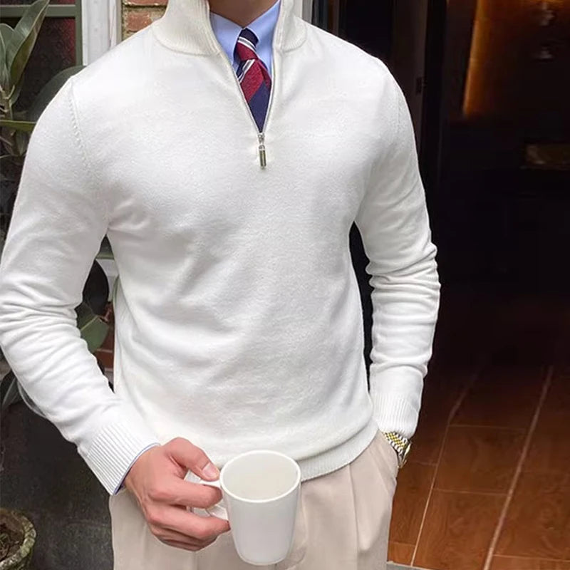 Half Zip Sweater – Soft Knit Blend And Easy Neck Control