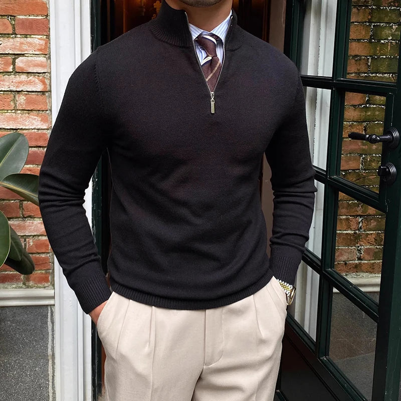 Half Zip Sweater – Soft Knit Blend And Easy Neck Control