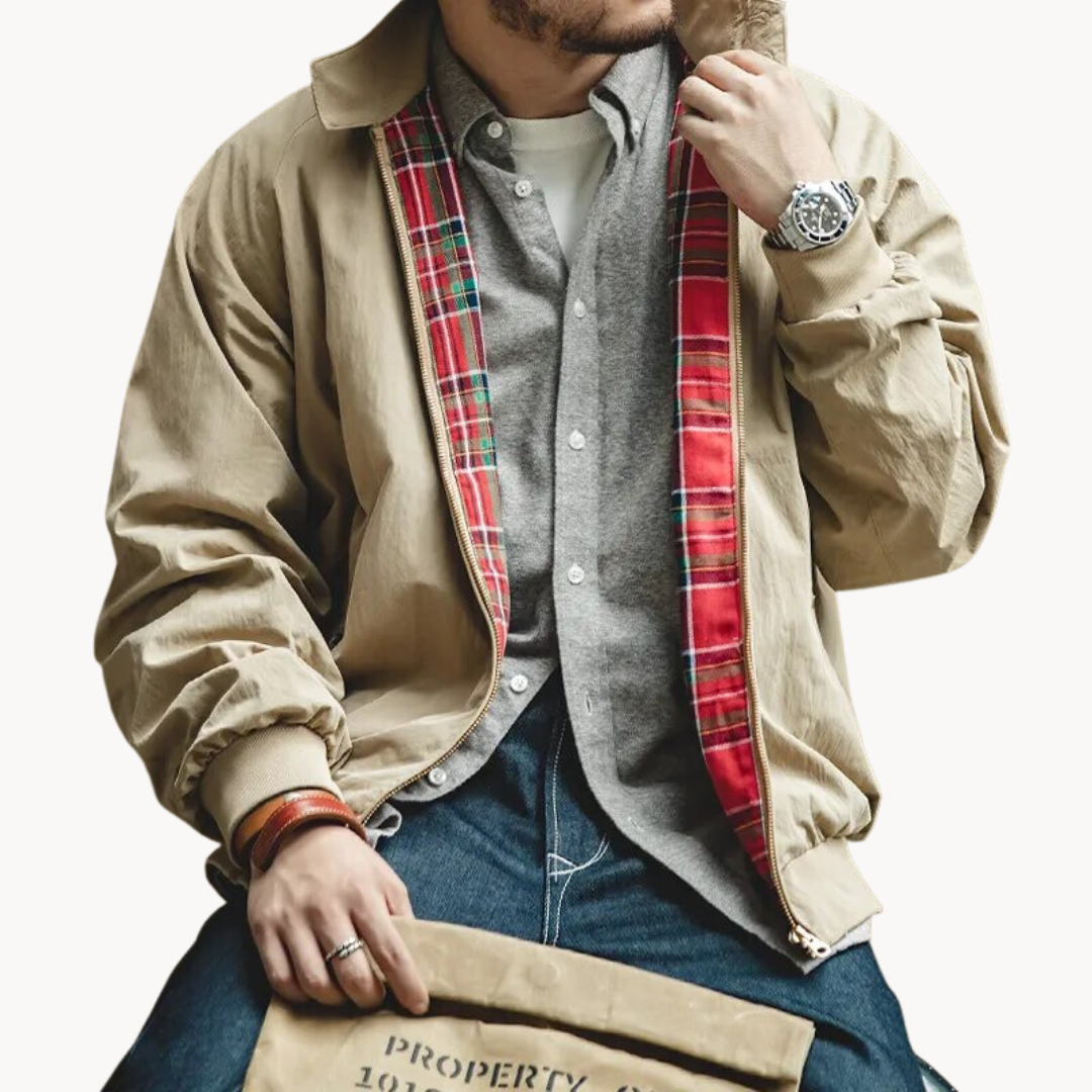 Harrington Jacket – Light Blend Lapel & Zipper Closure
