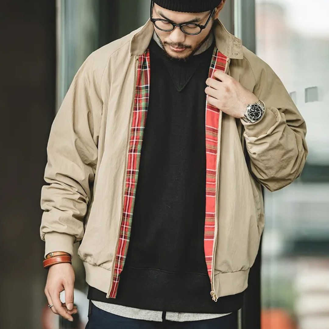 Harrington Jacket – Light Blend Lapel & Zipper Closure