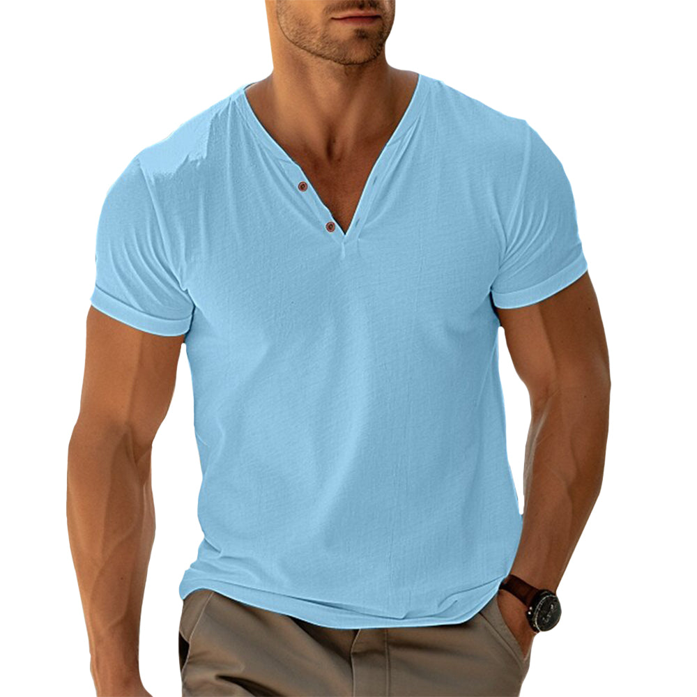 Henley Shirt - Button Front And Tailored Cut For Movement