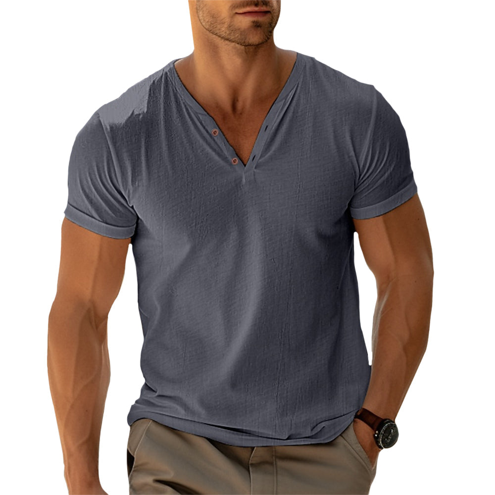 Henley Shirt - Button Front And Tailored Cut For Movement