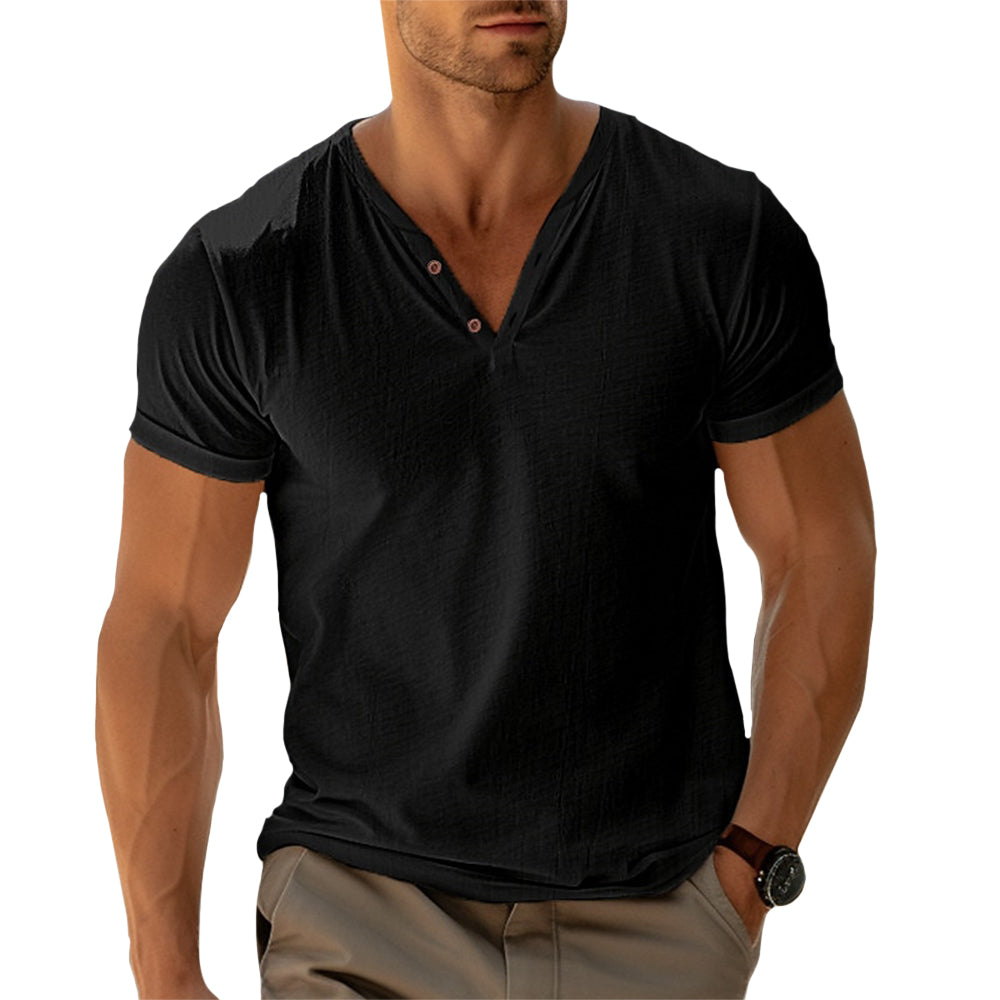 Henley Shirt - Button Front And Tailored Cut For Movement