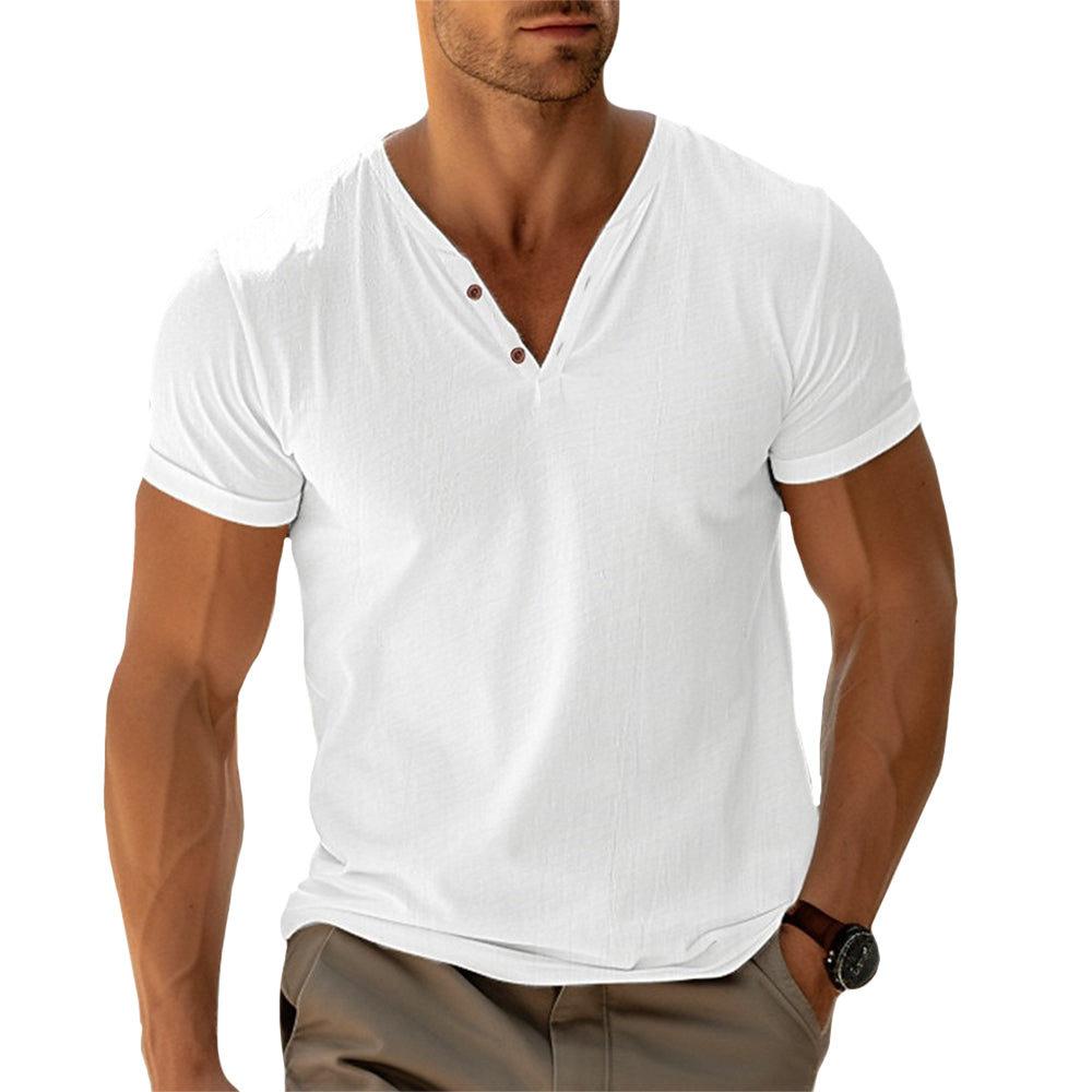 Henley Shirt - Button Front And Tailored Cut For Movement