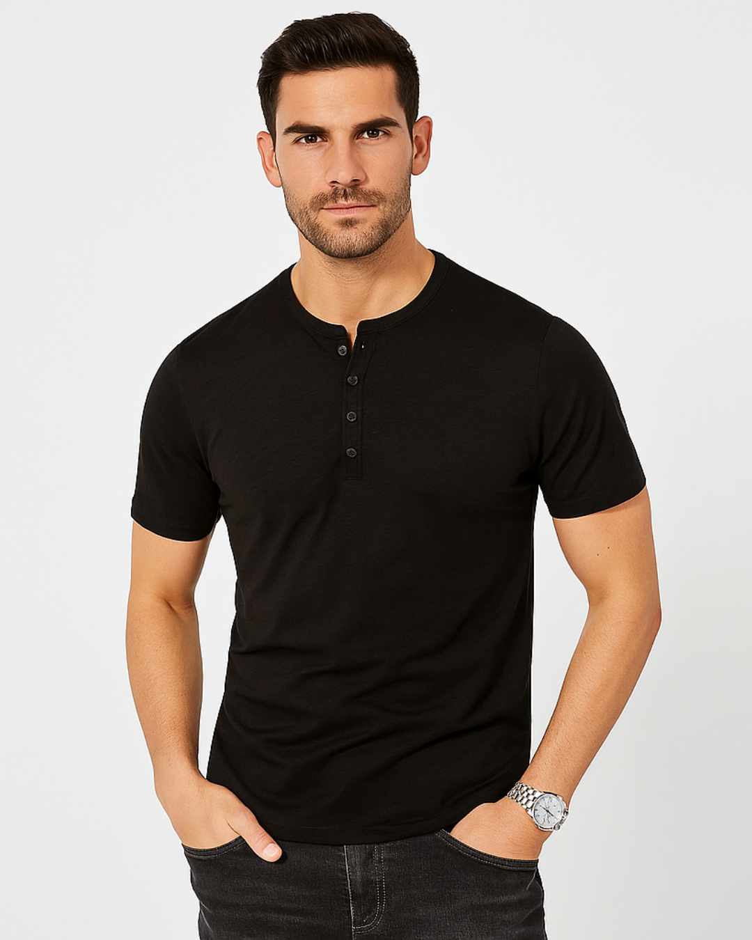 Henley Shirt – Button Placket Neck & Flat Under Layers