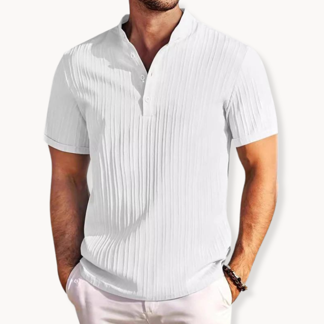 Henley Shirt - Short Button Placket And Flexible Shape