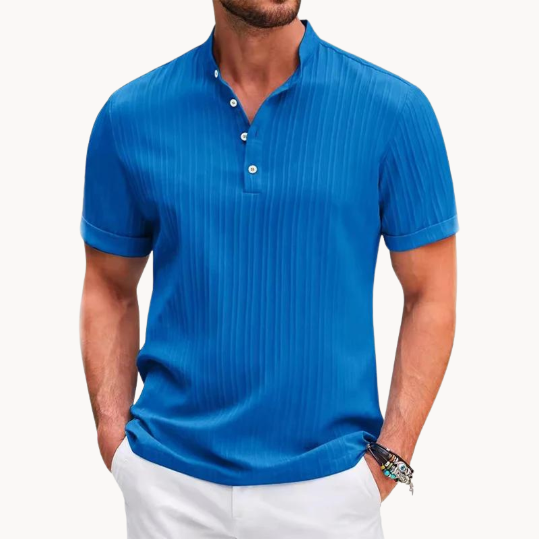 Henley Shirt - Short Button Placket And Flexible Shape
