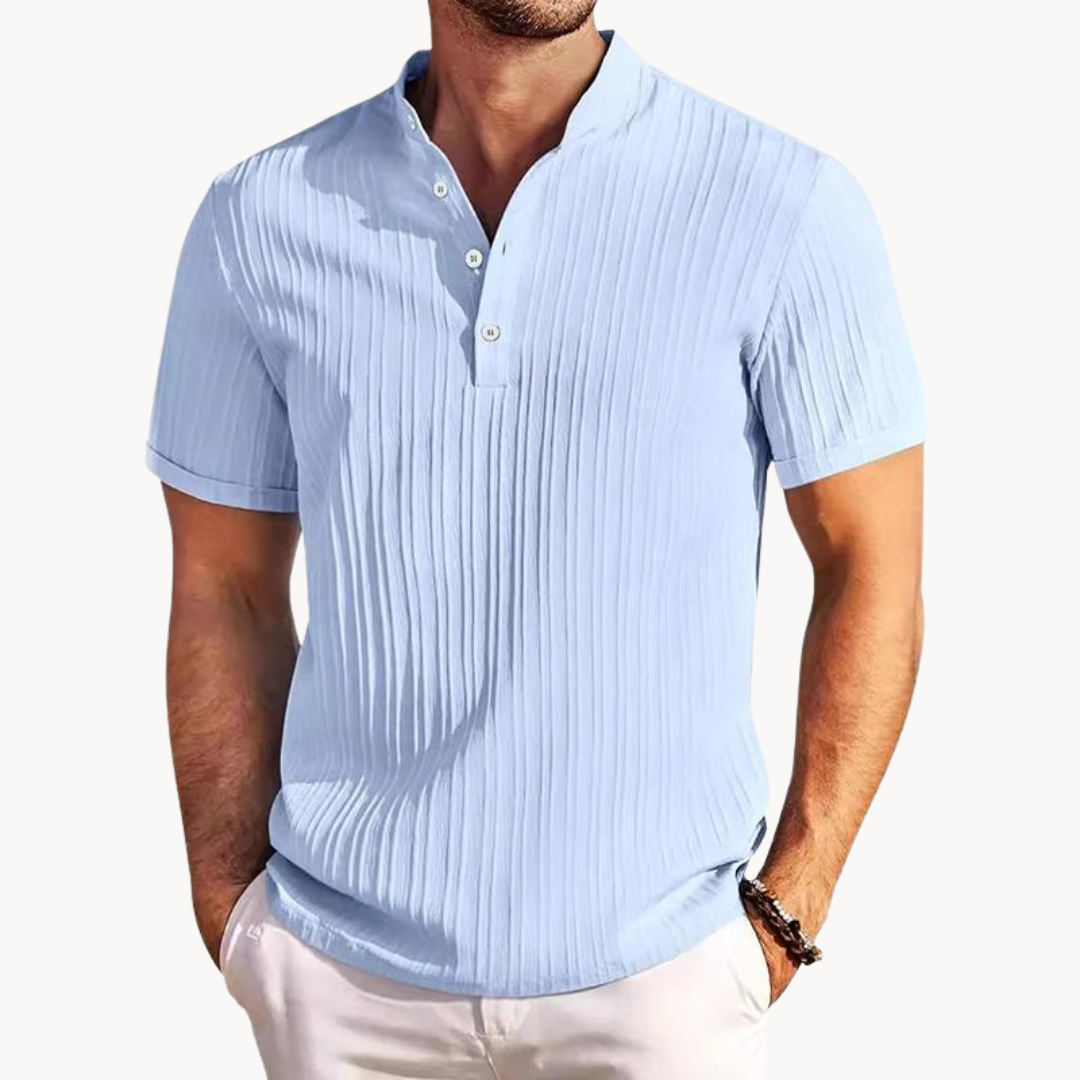 Henley Shirt - Short Button Placket And Flexible Shape