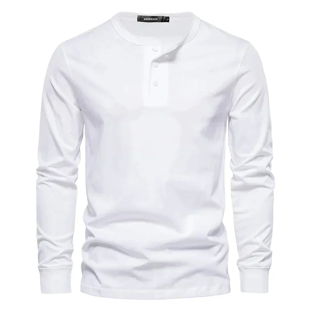 Henley Shirt - Soft Blend Button Placket & Breathable Fit