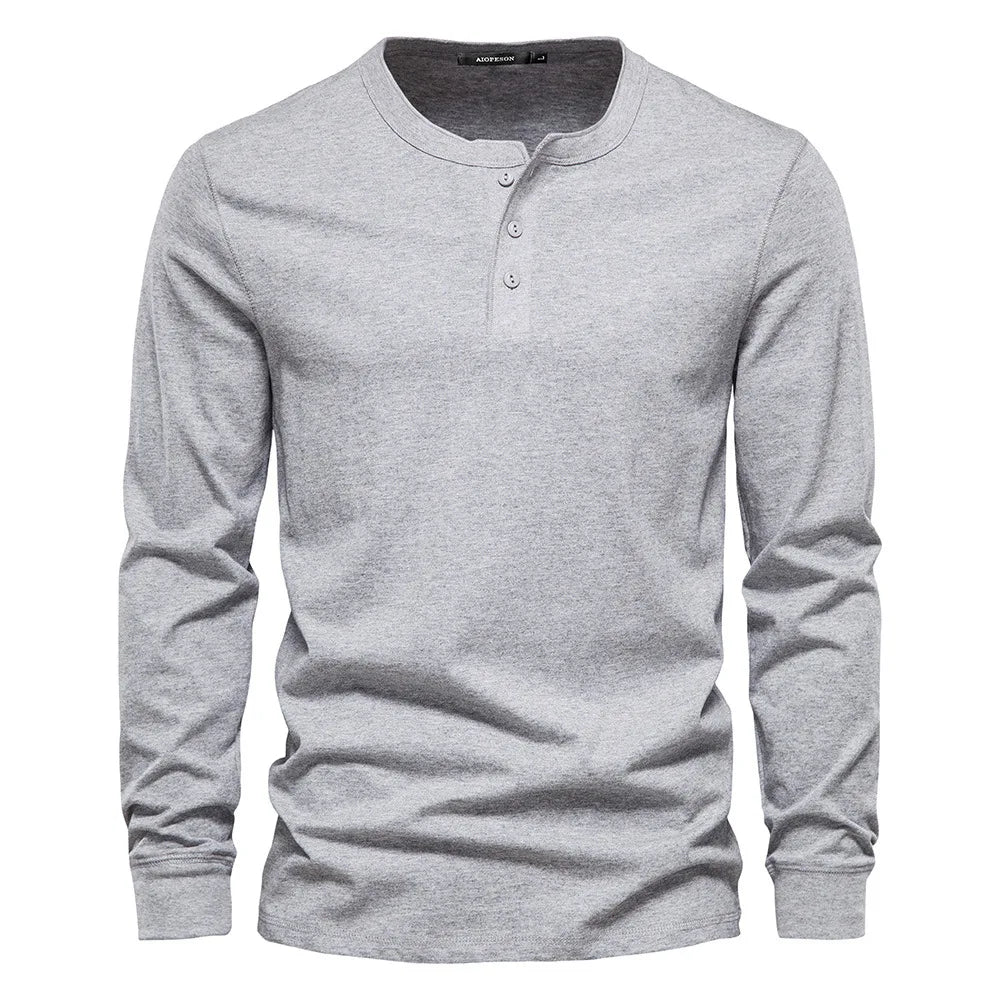 Henley Shirt - Soft Blend Button Placket & Breathable Fit