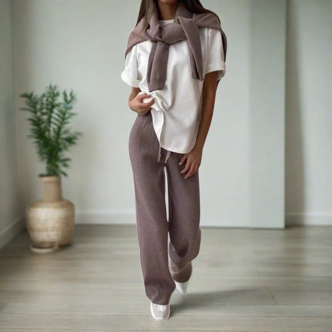 Home Set – Soft Blend High Neck Jumper And Pull On Pants