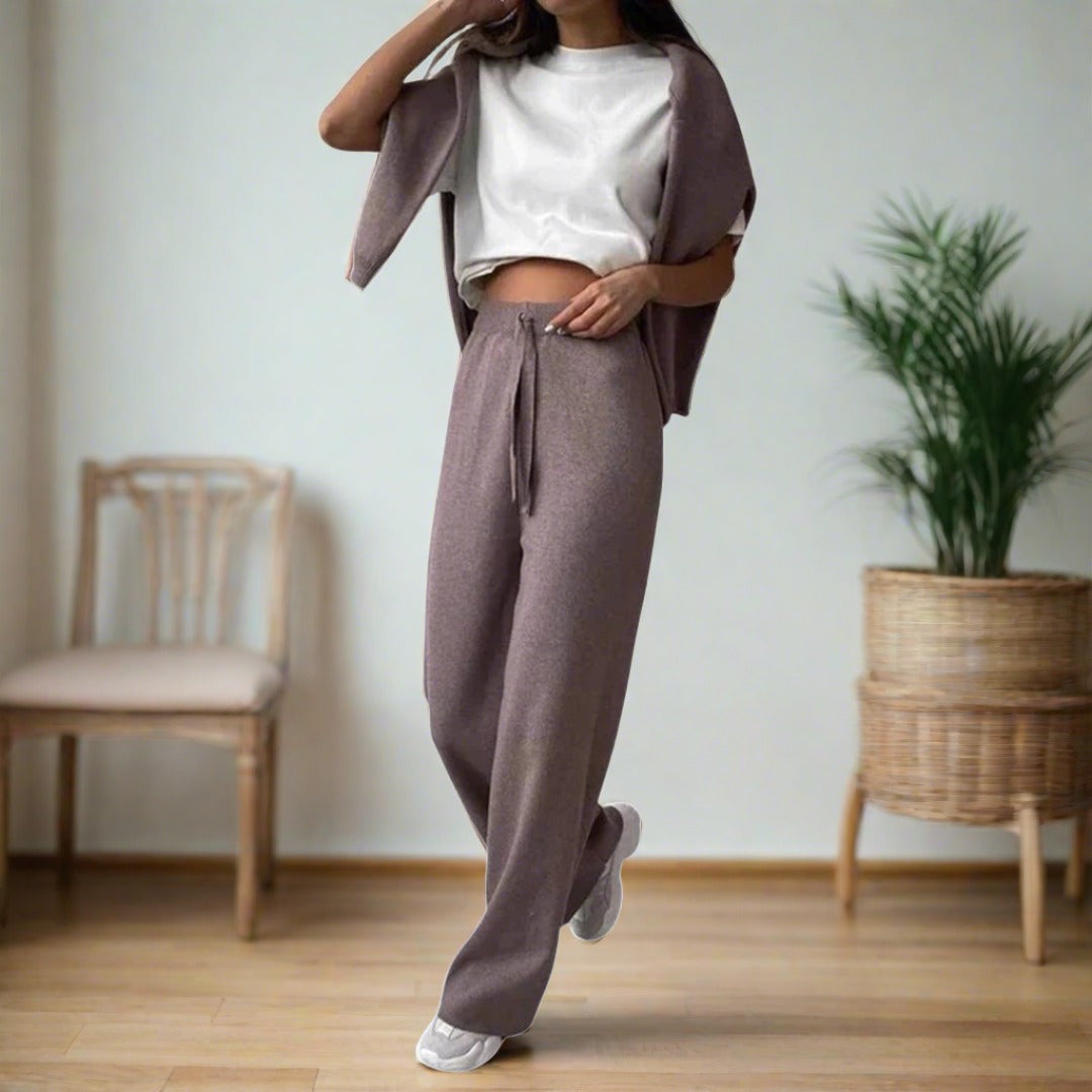 Home Set – Soft Blend High Neck Jumper And Pull On Pants