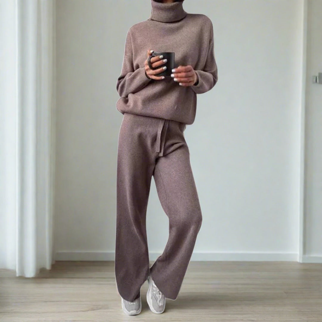 Home Set – Soft Blend High Neck Jumper And Pull On Pants