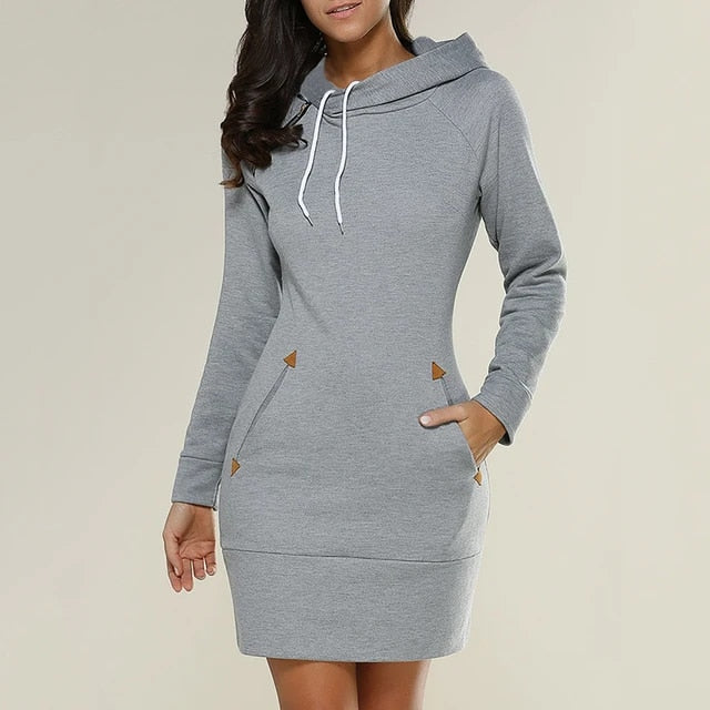 Hooded Sweater Dress – Insulating Blend & Warm Coverage
