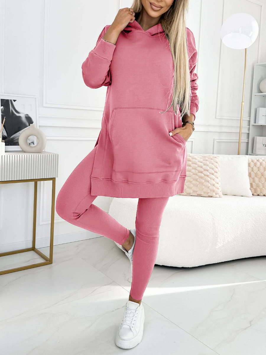 Hoodie And Leggings Set – Polyester Blend & Flexible Fit