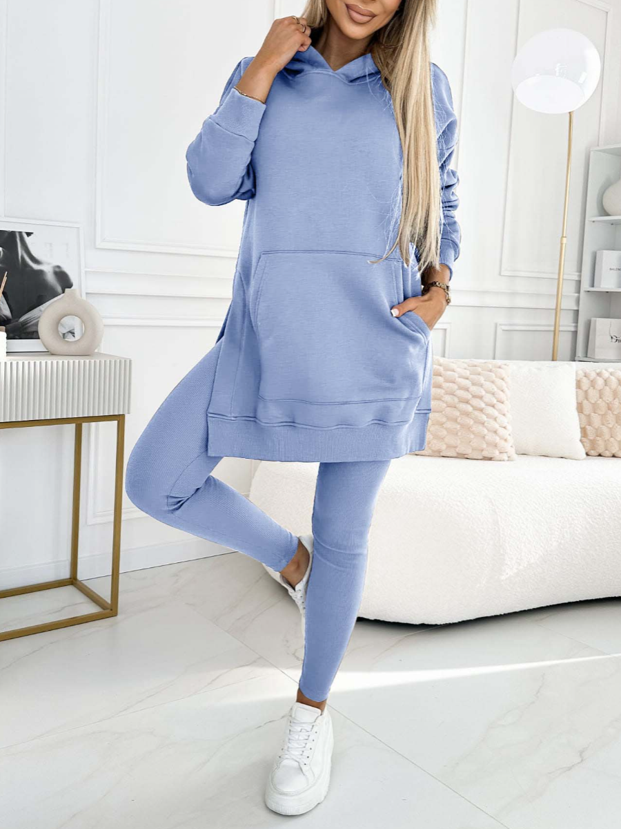 Hoodie And Leggings Set – Polyester Blend & Flexible Fit