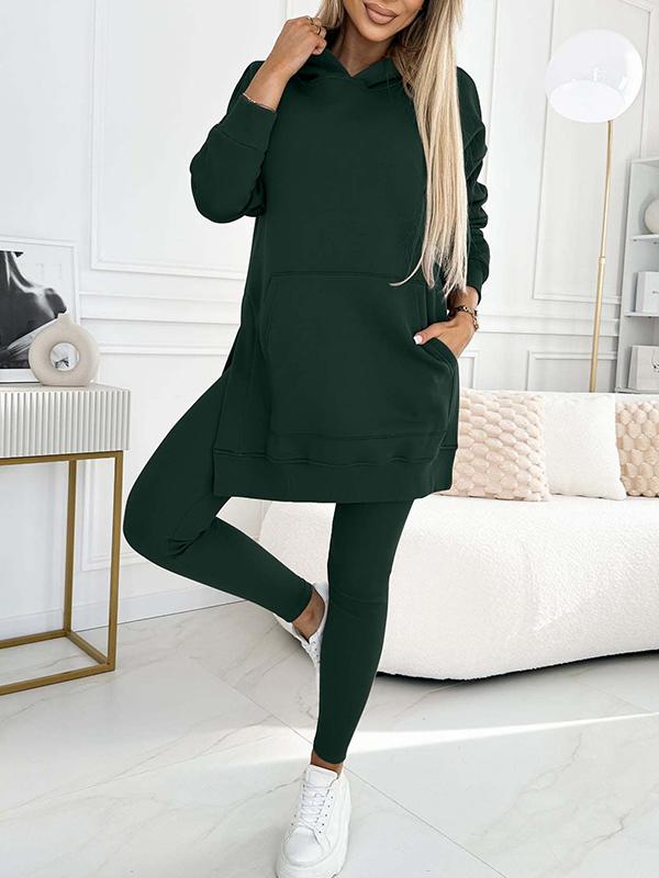 Hoodie And Leggings Set – Polyester Blend & Flexible Fit