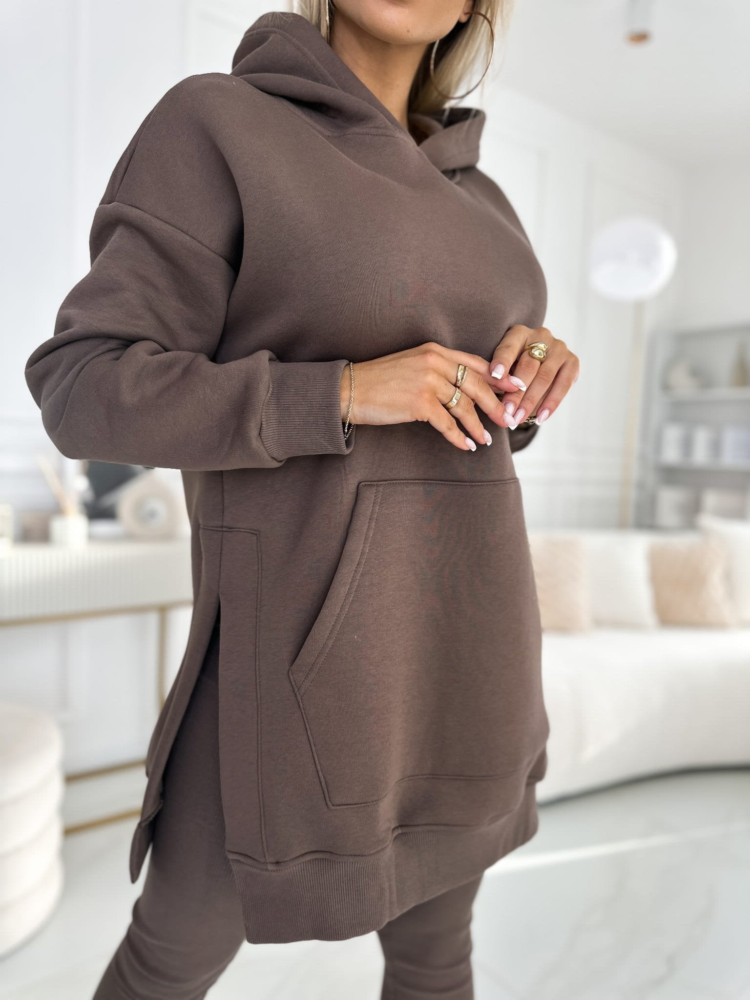 Hoodie And Leggings Set – Polyester Blend & Flexible Fit