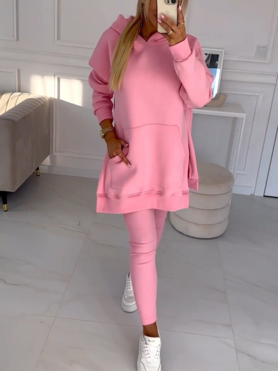Hoodie And Leggings Set – Polyester Blend & Flexible Fit