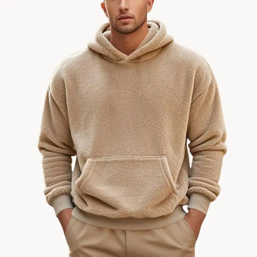Hoodie - Fleece Blend With Attached Hood And Warm Pocket