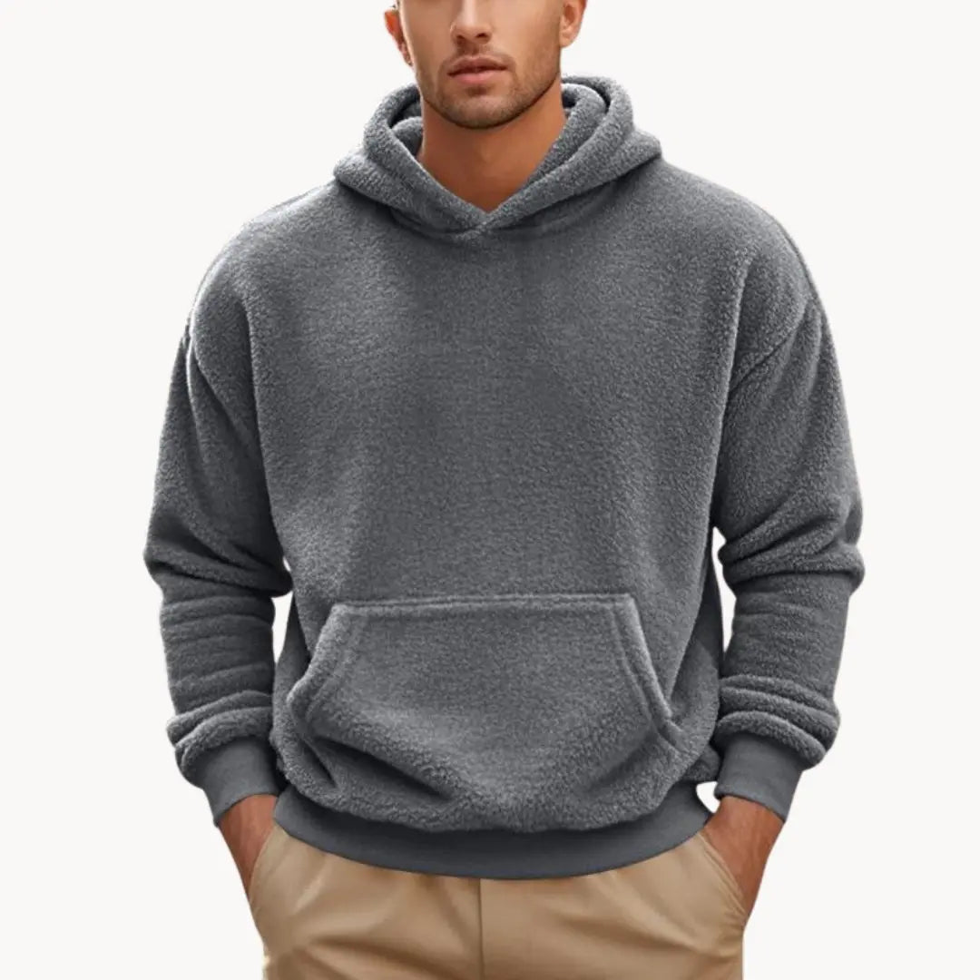 Hoodie - Fleece Blend With Attached Hood And Warm Pocket
