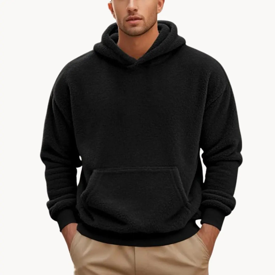 Hoodie - Fleece Blend With Attached Hood And Warm Pocket