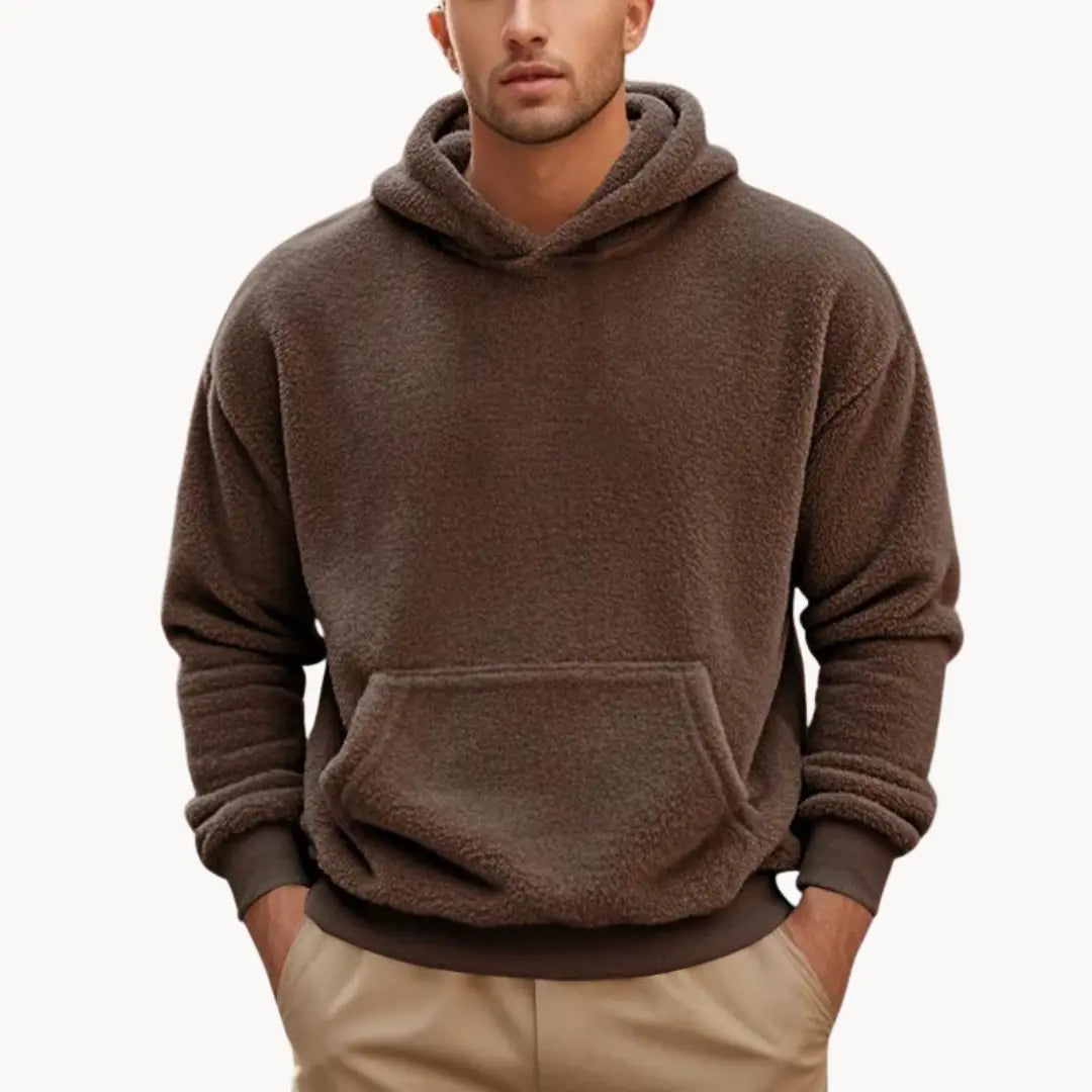 Hoodie - Fleece Blend With Attached Hood And Warm Pocket