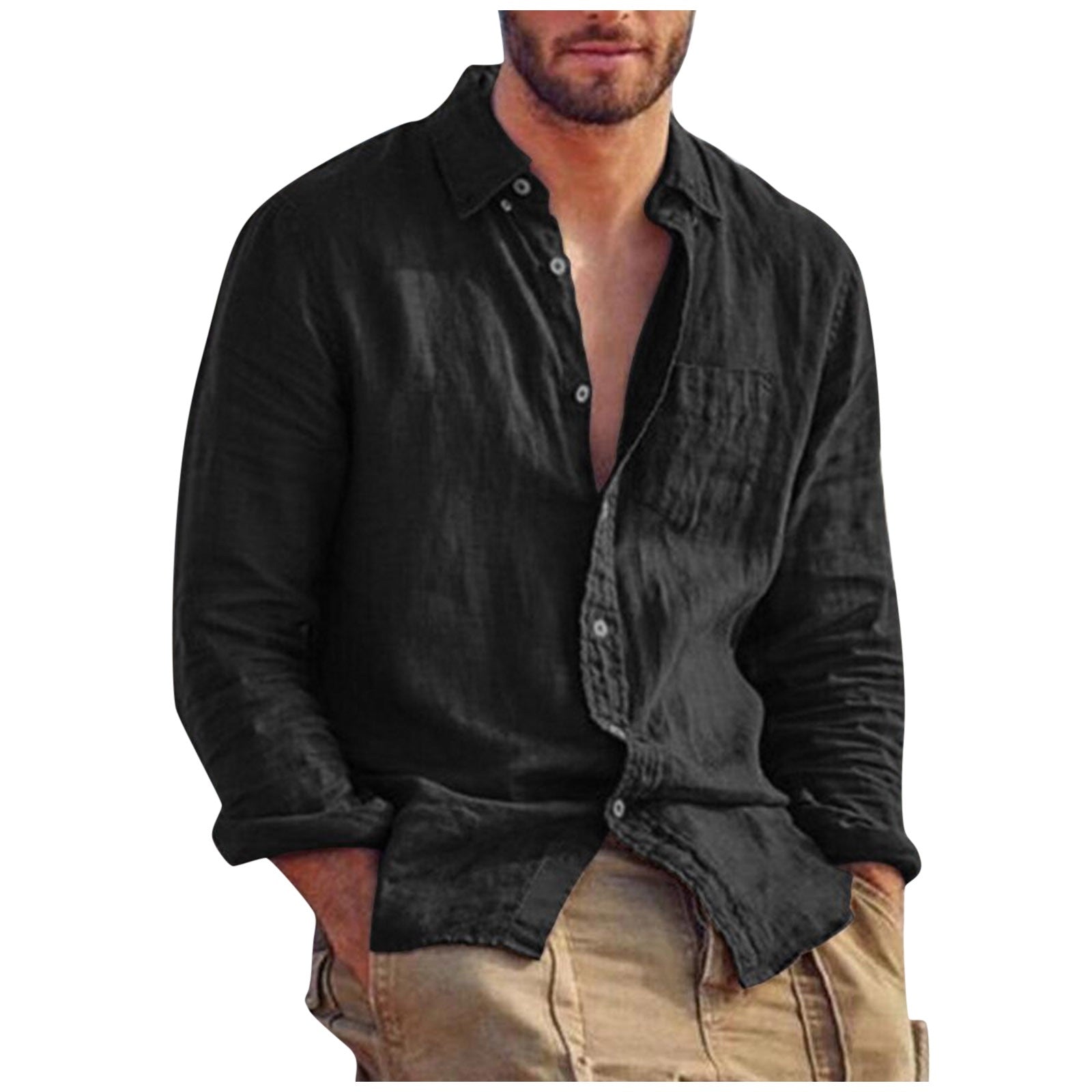 Men's Breathable Linen Shirt for Comfortable Style 2