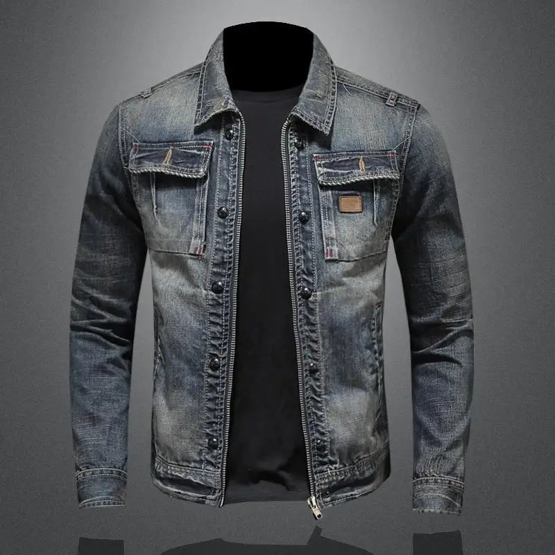 Jacket - Denim Blend Retro Cut And Structured Outer Layer