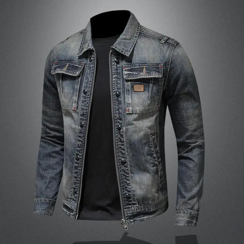 Jacket - Denim Blend Retro Cut And Structured Outer Layer